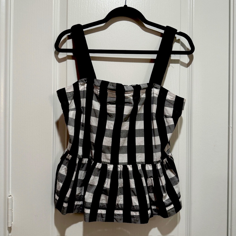 Broom Street by Kate Spade Buffalo Check Top - Size Medium